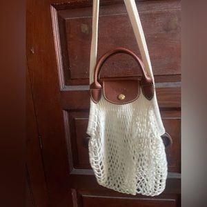 Longchamp x Filet Le Pliage Knit Shoukder Bag